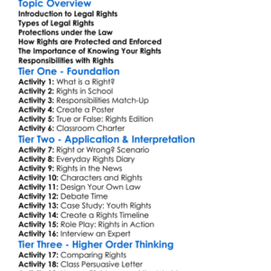 Legal Rights And Protections Worksheet Activity Booklet