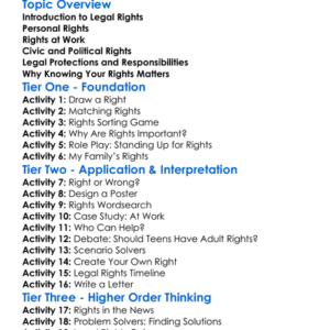 Legal Rights Of Adults Worksheet Activity Booklet