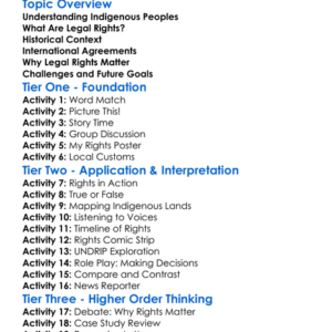 Legal Rights Of Indigenous Peoples Worksheet Activity Booklet