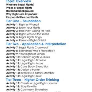 Legal Rights Of Individuals Worksheet Activity Booklet