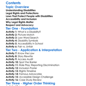 Legal Rights Of People With Disabilities Worksheet Activity Booklet