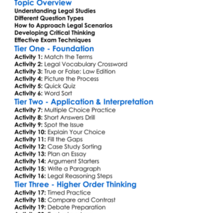 Legal Studies Exam Skills Worksheet Activity Booklet