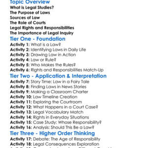 Legal Studies Inquiry Worksheet Activity Booklet