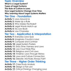 Legal Systems In Cultures Worksheet Activity Booklet