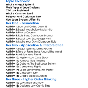 Legal Systems Worldwide Worksheet Activity Booklet