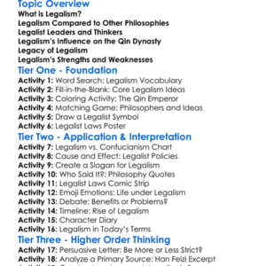 Legalism In Ancient China Worksheet Activity Booklet