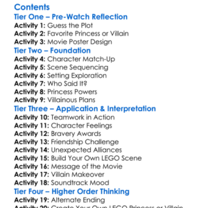 Lego Disney Princess Villains Unite 2025 Worksheet Activity Booklet