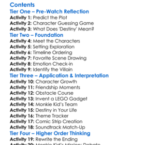 Lego Monkie Kid Embrace Your Destiny 2022 Worksheet Activity Booklet