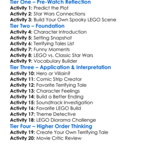 Lego Star Wars Terrifying Tales 2021 Worksheet Activity Booklet