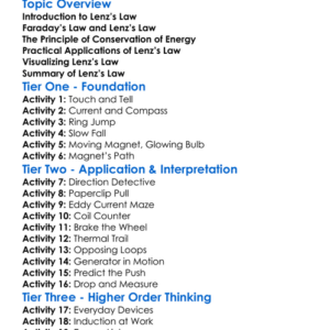 Lenzs Law Worksheet Activity Booklet