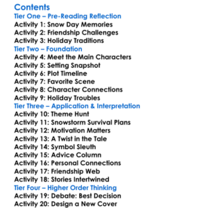 Let It Snow John Green Maureen Johnson  Lauren Myracle Worksheet Activity Booklet