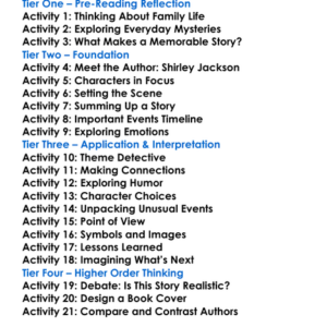 Let Me Tell You Shirley Jackson Worksheet Activity Booklet