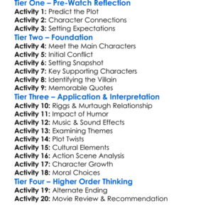 Lethal Weapon 2 1989 Worksheet Activity Booklet