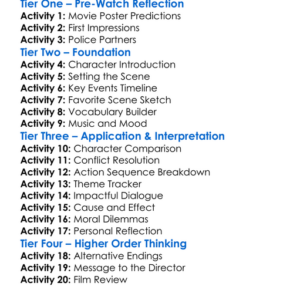 Lethal Weapon 3 1992 Worksheet Activity Booklet