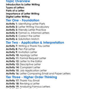 Letter Writing Worksheet Activity Booklet