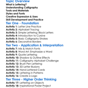 Lettering And Calligraphy Worksheet Activity Booklet