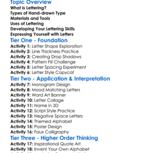 Lettering And Hand-Drawn Type Worksheet Activity Booklet