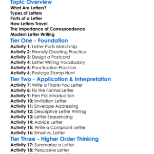 Letters And Correspondence Worksheet Activity Booklet