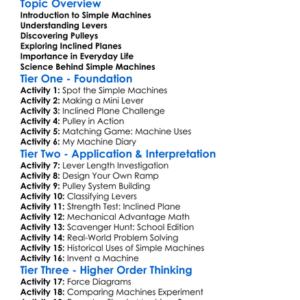 Levers Pulleys And Inclined Planes Worksheet Activity Booklet