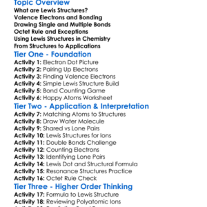 Lewis Structures Worksheet Activity Booklet