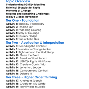 Lgbtq Rights In Modern History Worksheet Activity Booklet