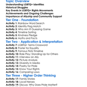 Lgbtq Rights Movements Worksheet Activity Booklet