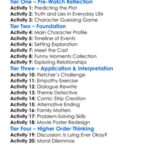 Liar Liar 1997 Worksheet Activity Booklet