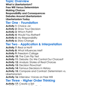Libertarianism Free Will Worksheet Activity Booklet