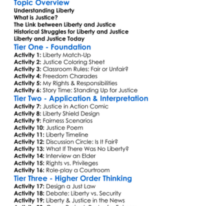 Liberty And Justice Worksheet Activity Booklet