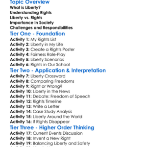 Liberty And Rights Worksheet Activity Booklet