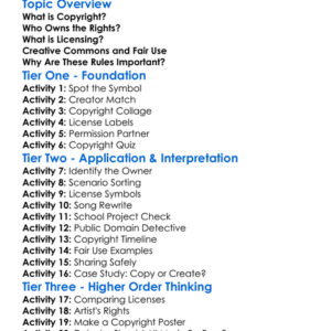 Licensing And Copyright Worksheet Activity Booklet