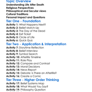 Life After Death Beliefs Worksheet Activity Booklet
