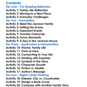 Life Among The Savages Shirley Jackson Worksheet Activity Booklet