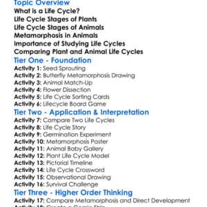 Life Cycles Of Plants And Animals Worksheet Activity Booklet
