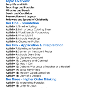 Life Of Jesus Christ Worksheet Activity Booklet