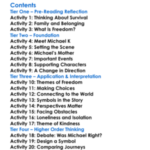 Life  Times Of Michael K Jm Coetzee Worksheet Activity Booklet