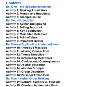 Life Without Principle Henry David Thoreau Worksheet Activity Booklet