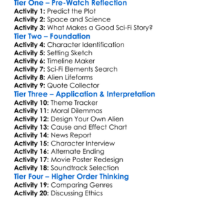 Lifeforce 1985 Worksheet Activity Booklet