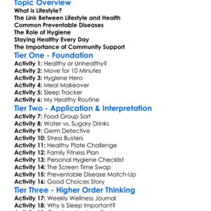 Lifestyle And Disease Prevention Worksheet Activity Booklet