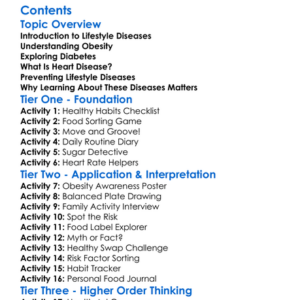 Lifestyle Diseases Obesity Diabetes Heart Disease Worksheet Activity Booklet