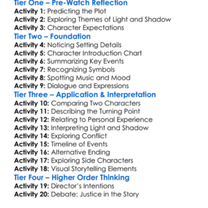 Light  Shadow 2017 Worksheet Activity Booklet