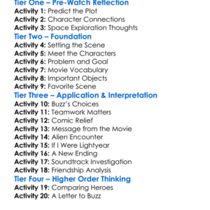 Lightyear Worksheet Activity Booklet