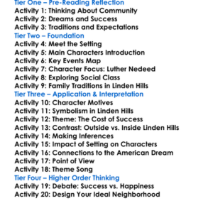 Linden Hills Gloria Naylor Worksheet Activity Booklet