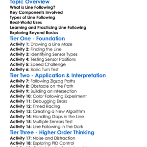 Line Following Techniques Worksheet Activity Booklet