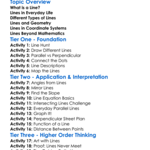 Line Worksheet Activity Booklet