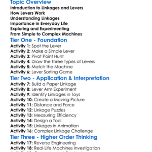 Linkages And Levers Worksheet Activity Booklet