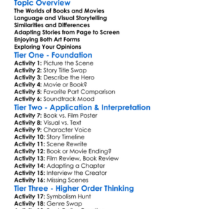 Literature And Film Worksheet Activity Booklet