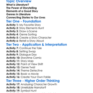Literature And Storytelling Worksheet Activity Booklet