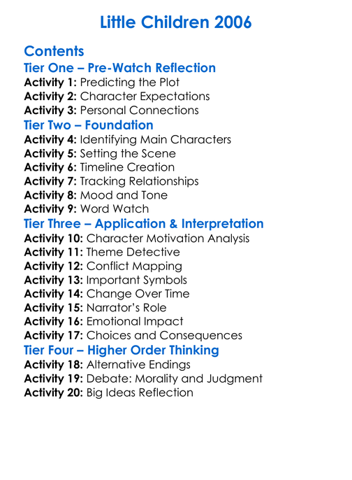Little Children 2006 Worksheet Activity Booklet