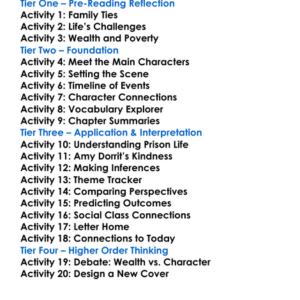 Little Dorrit Charles Dickens Worksheet Activity Booklet